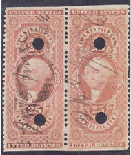 #R 44b VF Used Pair, punch cancels