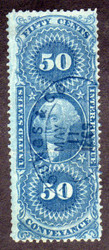 #R 54c Fine+, S-O-N hand stamp cancel, light creases