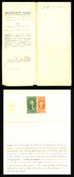 #R 68c and R86c on PIECE  (14 x 8.5), four pages,   very RARE to find still on document,  RARE COMBO!