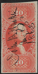 #R 98a VF, four ample margins, super bright color, pressed out crease, SELECT!