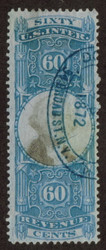 #R116 VF, blue hand stamp cancel,  fresh bold impression