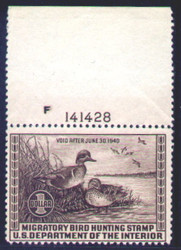 #RW 6 F-VF OG NH, Single with Top Plate Number