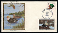 #RW58 VF, First Day Cover, Colorado Silk cachet,  Unaddressed, colorful and RARE!