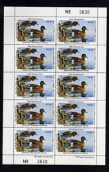 #STATE DUCK, PA no. 9 VF NH, Complete Sheet, FACE VALUE $55, Rare