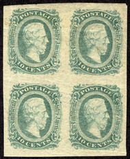 Confed #11c XF-SUPERB OG NH/H, Block, lovely color, bottom stamps NH, Nice!
