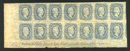 Confed #12 VF/XF OG NH, usual dry gum, some creases, VERY NICE FRONT, RARE plate block of 14,  NICE!