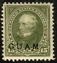 Guam #10 F/VF+ OG Hr, large stamp, fresh color!