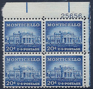 #1047 F/VF OG NH, Plate Block of 4, Great Color! (stock photo - position and plate number collectors - please inquire for special requests)