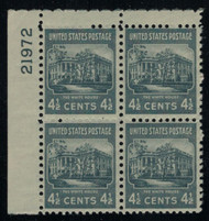 # 809 F/VF OG NH, Plate Block of 4, Crisp!  (stock photo - position and plate number collectors - please inquire for special requests)