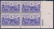 # 835  F/VF or better OG NH, plate block of 4, nice plate (stock photo - position and plate number collectors - please inquire for special requests)