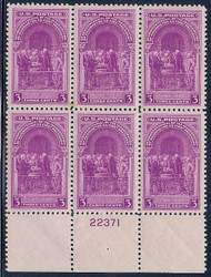 # 854 F/VF or better OG NH, plate block of 6, nice (stock photo - position and plate number collectors - please inquire for special requests)