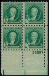 # 884 F-VF OG NH (or better) Plate Block of 4 (stock photo - position and plate number collectors - please inquire for special requests)