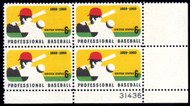 #1381 F/VF OG NH, Baseball, PB, (Stock Photo - You will receive comparable stamp)