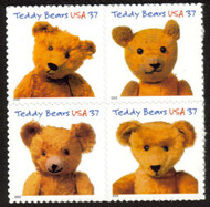 #3653 - 56,   37c Teddy Bears,  Se - tenant-Stock Photo - you will receive a comparable stamp
