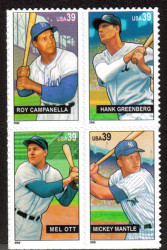 #4080 - 83, 39c Baseball Sluggers,  Se - tenant-Stock Photo - you will receive a comparable stamp
