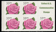 #3052b, 33c Pink Rose,  Booklet Pane of 5, VF OG NH,Stock Photo