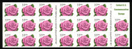 #3052d, 33c Pink Rose,  Booklet Pane of 20, VF OG NH, STOCK PHOTO