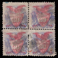 # 121 F/VF, Block, very RARE, plate number at top left, small faults,  Catalogs $3750