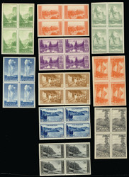 # 756 - 765 VF/XF NH, CENTERLINE BLOCKS,  a lovely complete set,   SELECT!