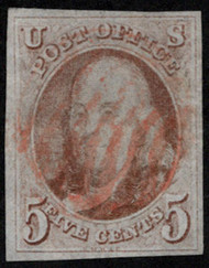#   1 SUPERB, fur large margins, lovely red cancel,  SUPER NICE!