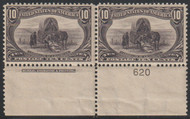 # 290 VF OG NH, Plate Pair 620 with engraving, pair, Great!