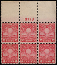 # 654 VF/XF OG NH, plate block, large top, CHOICE!