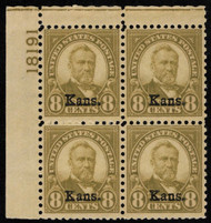 # 666 F/VF OG H, plate block, Nice!