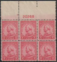 # 689 VF OG NH, plate block, large top, Bold color!