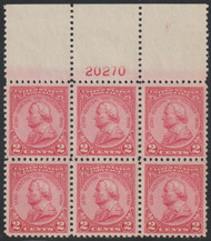 # 689 XF OG NH, plate block, large top, Rich color!