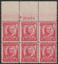# 690 VF+ OG NH, plate block, large top, Great!