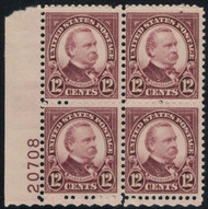 # 693 F-VF OG NH, plate block, no faults, Pretty color!
