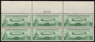 #C 18 VF OG NH, plate block, large top, Awesome!