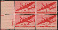 #C 25 F-VF+ OG NH, plate block, vivid color! Stock Photo - You will receive a comparable stamp