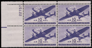 #C 27 F-VF+ OG NH, plate block, beautiful color! Stock Photo - You will receive a comparable stamp