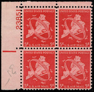 #C 38 F-VF OG NH, plate block, rich color! Stock Photo - you will receive a comparable stamp