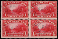 #Q12 F-VF, Block of 4, town cancels, bold color!