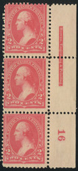 # 248 Fine+ OG NH, Plate Strip of 3, awesome!