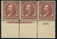 # 271 F/VF OG VLH, Plate Strip of 3, nice stamp!