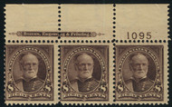 # 272 Fine OG NH, Plate Strip of 3, post office fresh!