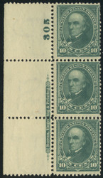 # 273 Fine+ OG NH, Plate Strip of 3, beautiful!