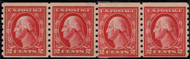 # 413 F-VF OG NH, paste up strip of 4, a beauty! RARE!