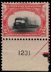 # 295 F-VF OG NH, plate single, Grounded Train, great stamp!