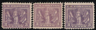 # 537 VF OG H, 3 different shades, awesome set!