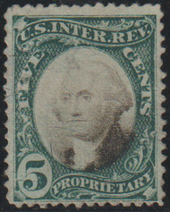 #RB 5b VF, green paper, small tear, thin, Great!