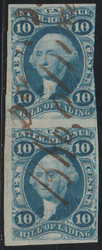 #R 32a F-VF, Bill of Lading, nice cancel, vertical pair, Rich!