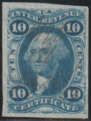 #R 33a VF/XF, Certificate, large margins, nice cancel, Great stamp!