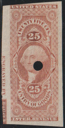 #R 45a F-VF, punch hole cancel, imprint, Entry of Goods, Awesome!