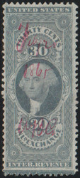 #R 52c F-VF, Inland Exchange, pen cancel, part Imprint, Awesome!