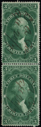 #R 85c VF/XF, Pair Charter Party, nice cancels, vertical pair, no faults, Robust color!