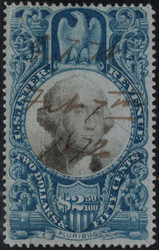 #R124 VF, lite cancel, light crease, silk paper, Beautiful!